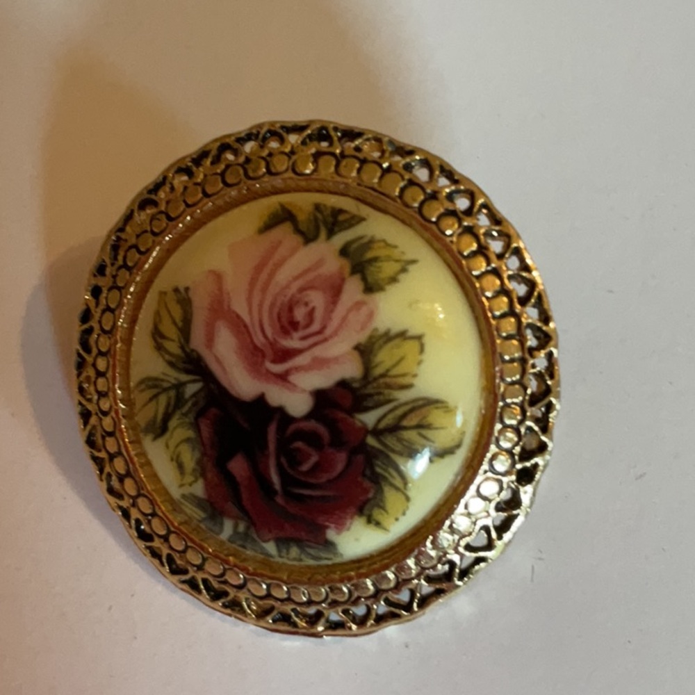Vintage Victorian Style Floral Brooch Pendant combo,